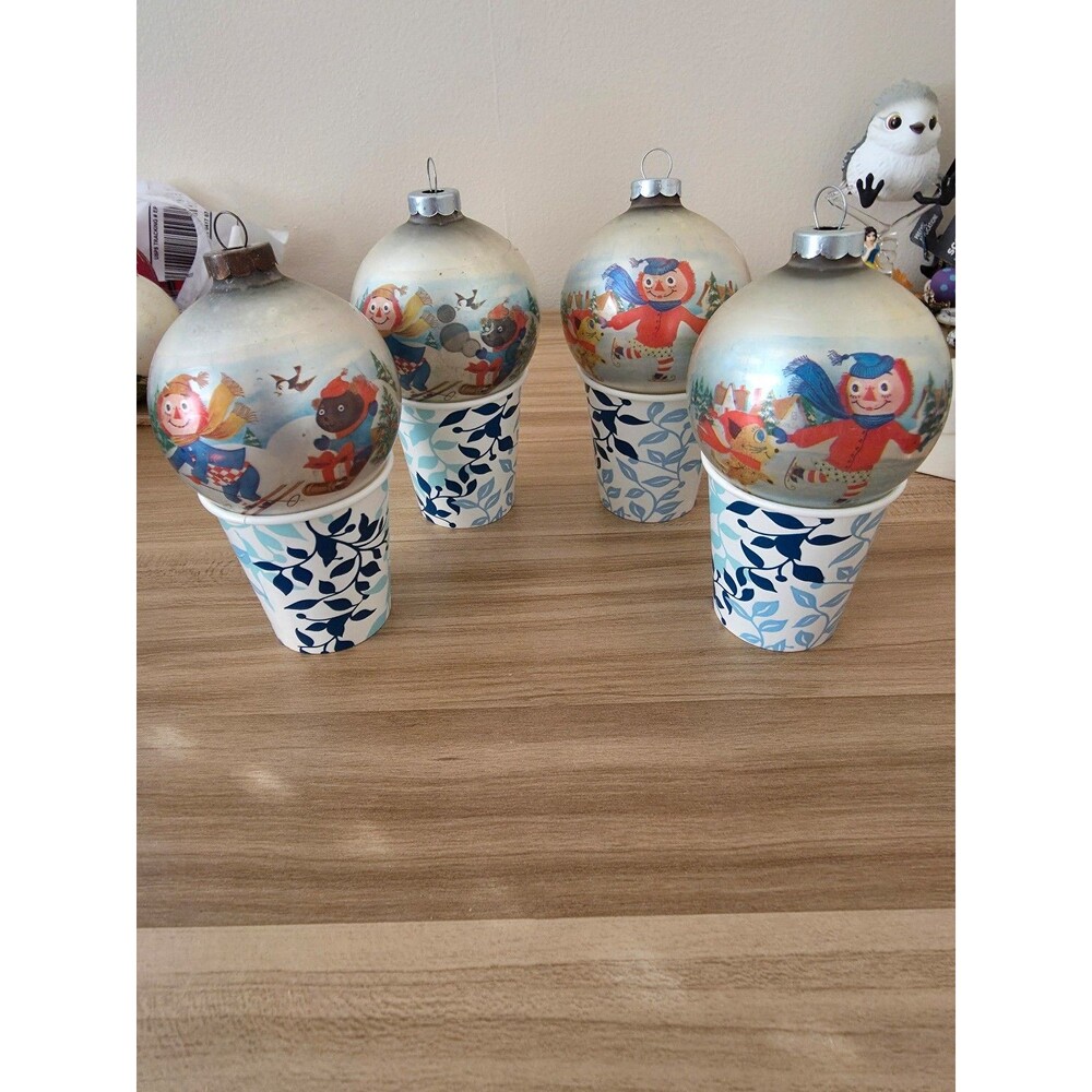 Vintage Set of 4 raggedy Andy ornaments